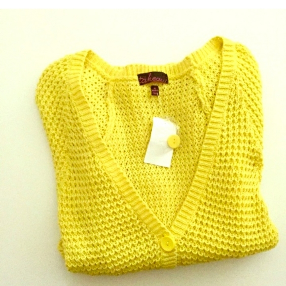 🆕⭐ Bright yellow honeycomb oversized sweater - Picture 3 of 7